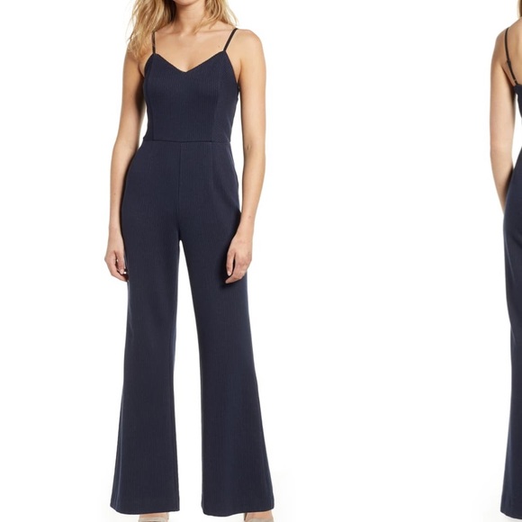 Wide leg pin stripe romper - Picture 1 of 3